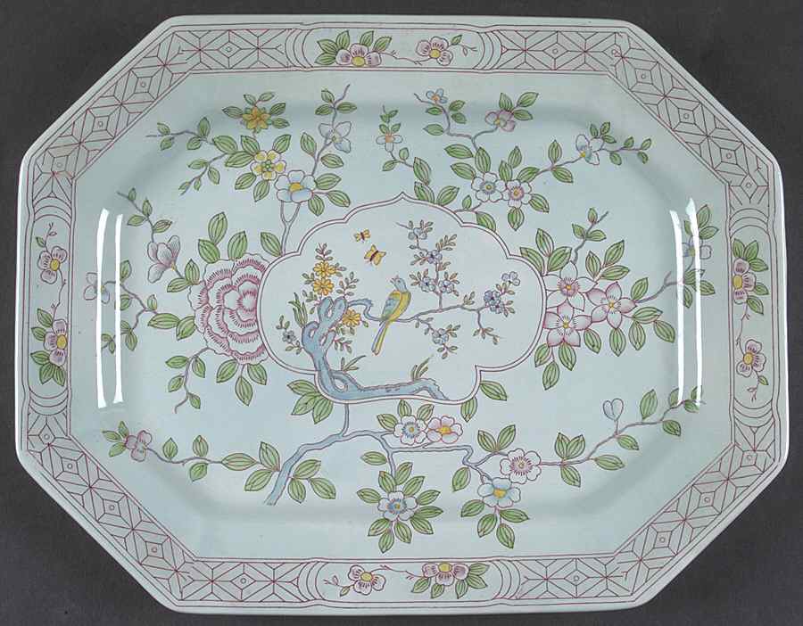 Singapore Bird (Older Backstamp) 14" Oval Serving Platter by Adams China-1