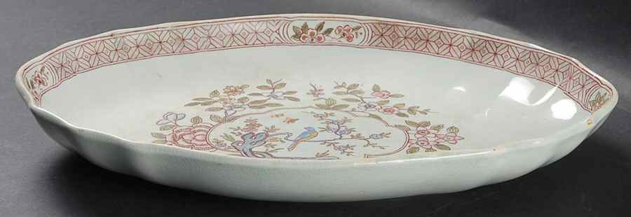 Singapore Bird (Older Backstamp) 11" Shallow Oval Bowl by Adams China-1