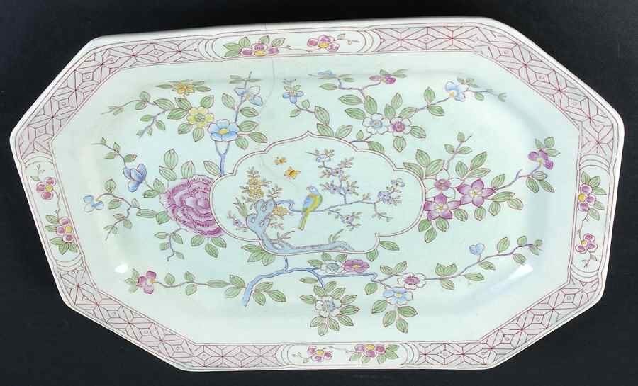 Singapore Bird (Older Backstamp) 14" Oval Serving Platter by Adams China-1