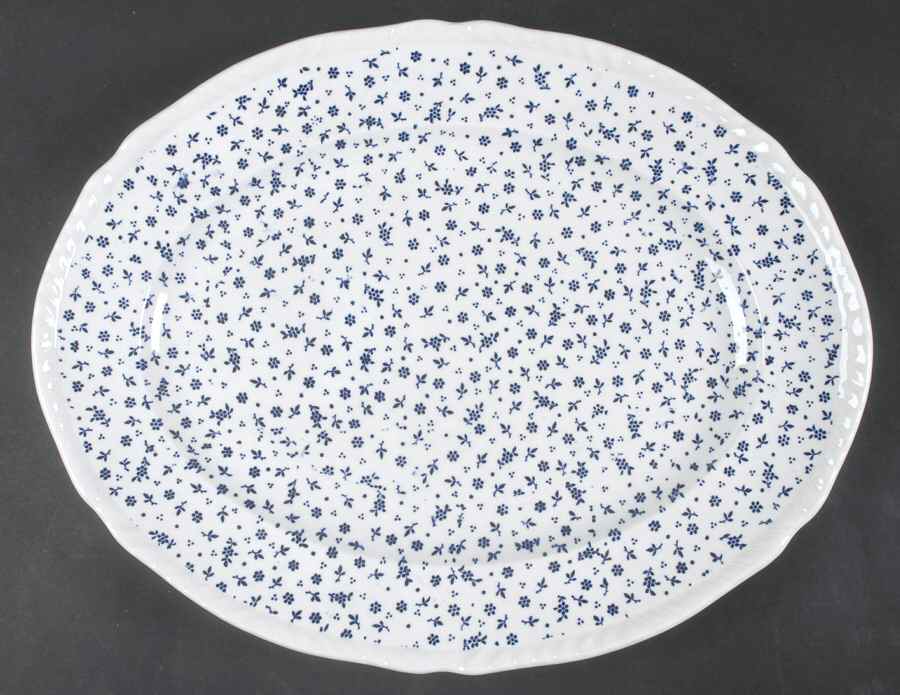 Sprig Blue 15" Oval Serving Platter by Adams China-1