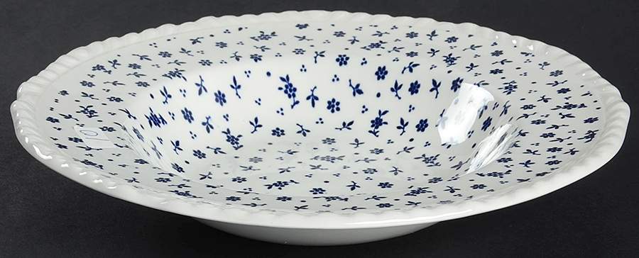 Sprig Blue Rim Soup Bowl by Adams China-1