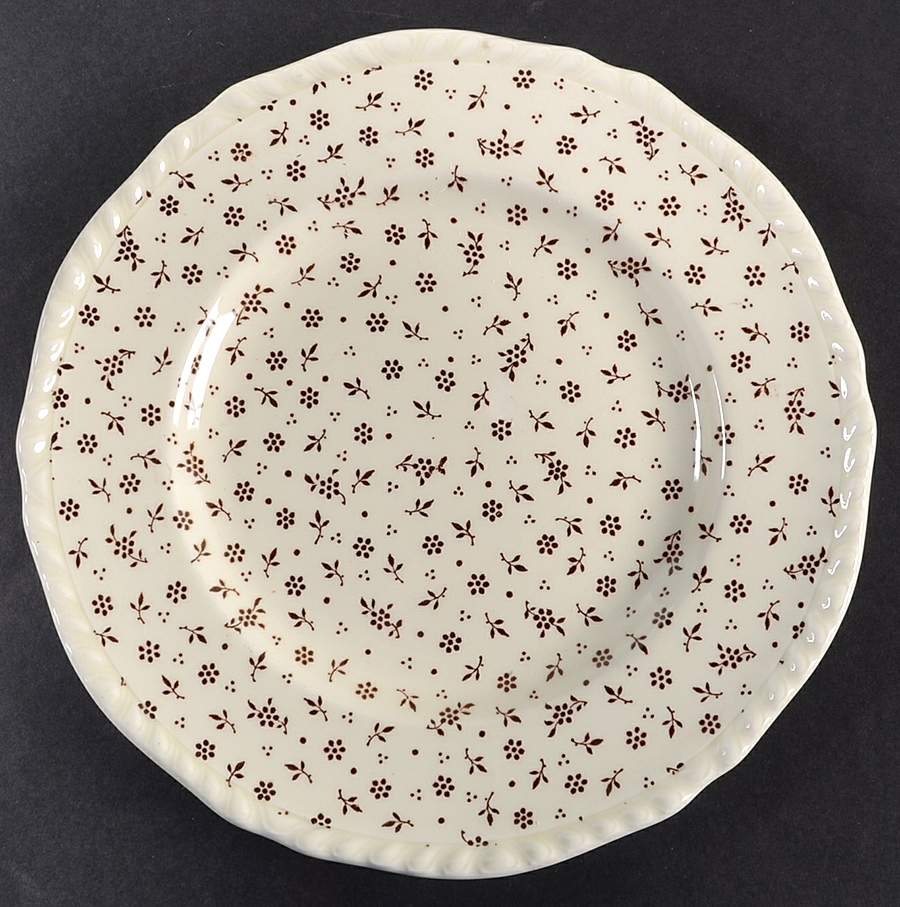 Sprig Brown Salad Plate by Adams China-1