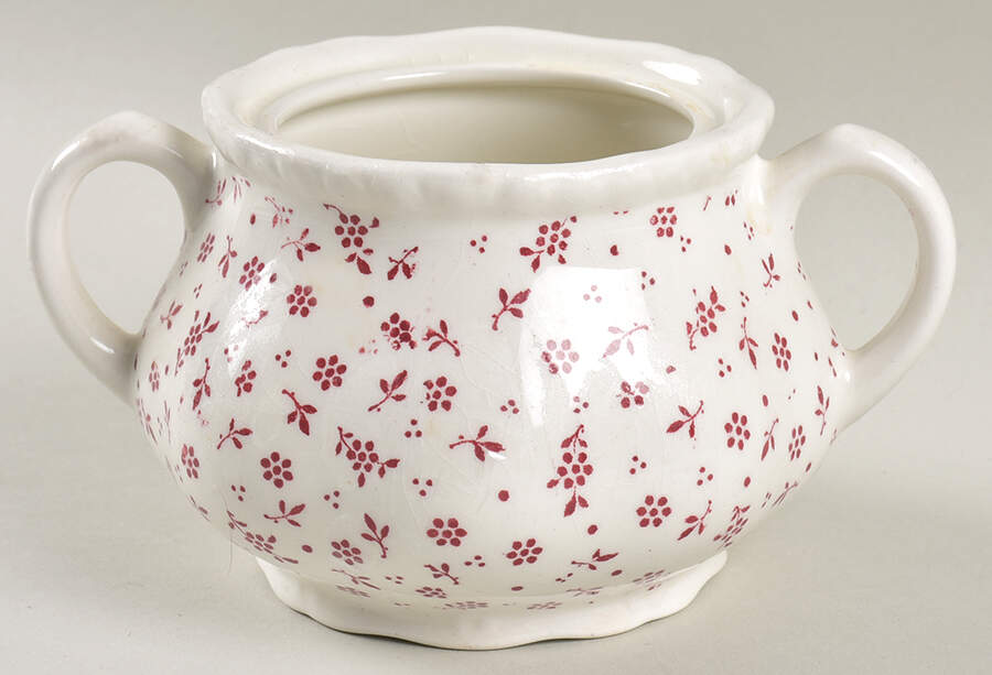 Sprig Pink Sugar Bowl No Lid by Adams China-1
