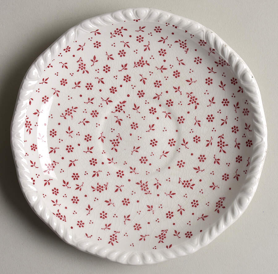 Sprig Pink Saucer for Cream Soup Bowl by Adams China-1