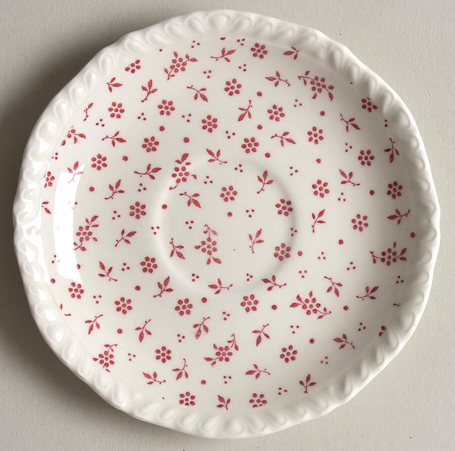 Sprig Pink Saucer for Demitasse Cup by Adams China-1