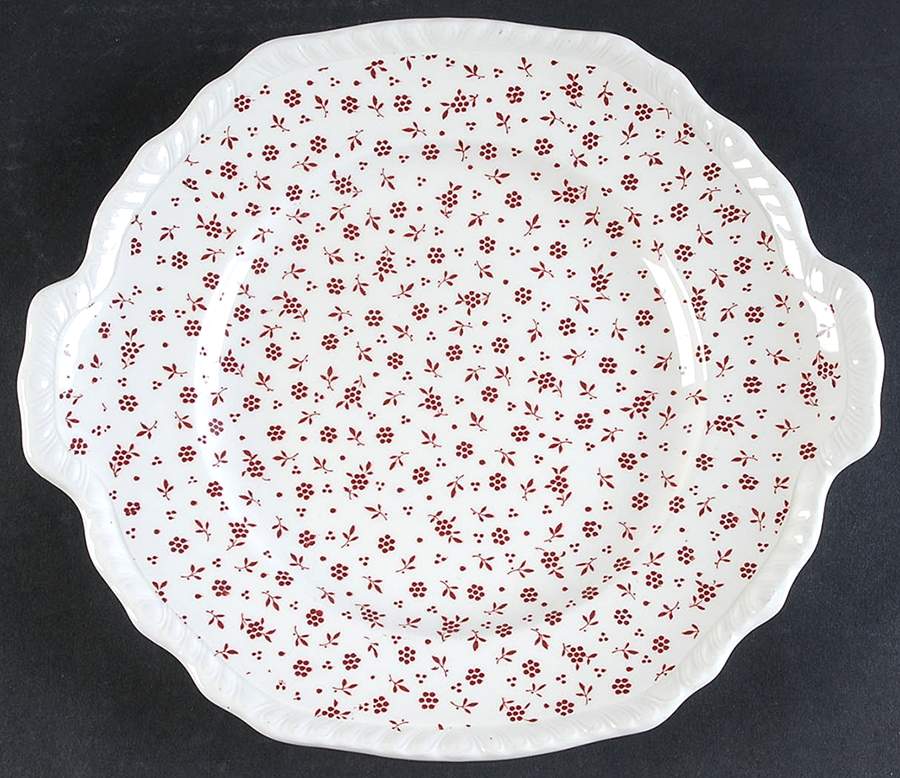 Sprig Pink Handled Cake Plate by Adams China-1