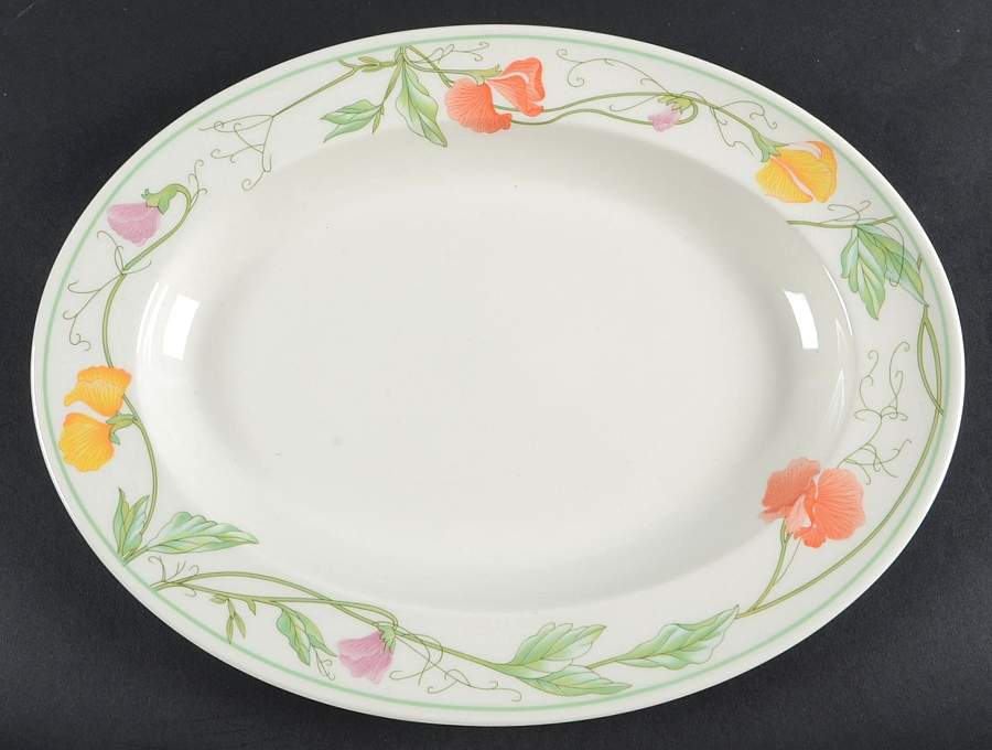 Summer Delight 13" Oval Serving Platter by Adams China-1