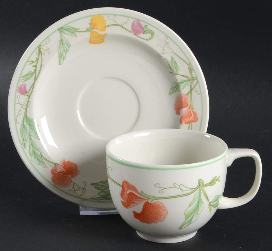 Summer Delight Flat Cup & Saucer Set by Adams China-1