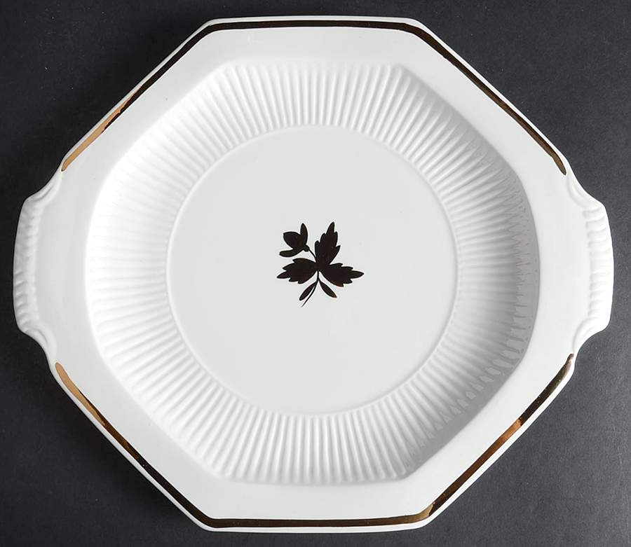 Tea Leaf Copper Handled Cake Plate by Adams China-1