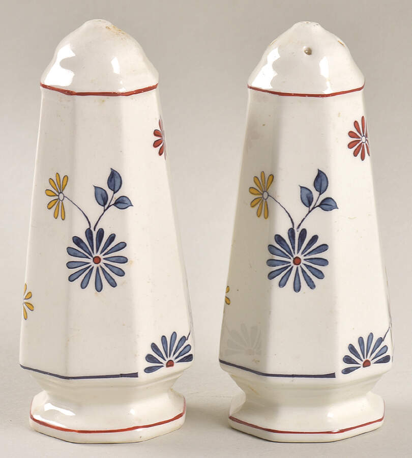 Vermont (Red Trim) Salt & Pepper Set by Adams China-1
