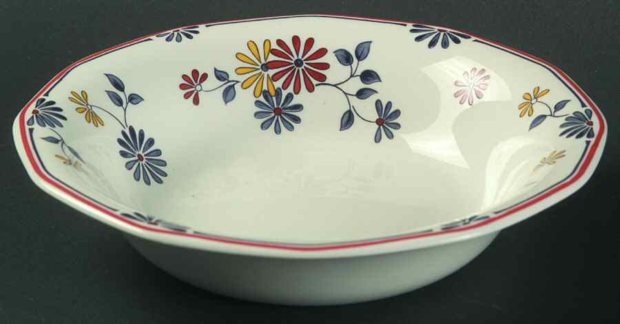Vermont (Red Trim) Fruit/Dessert (Sauce) Bowl by Adams China-1