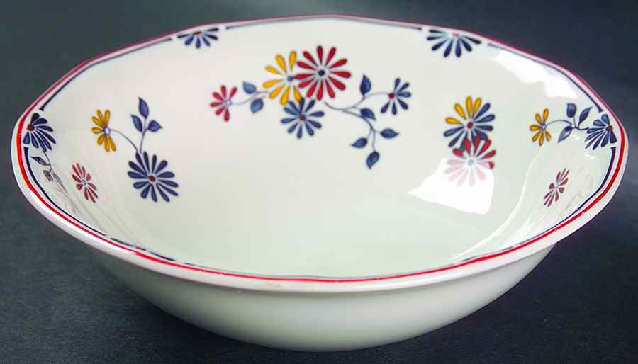 Vermont (Red Trim) Coupe Cereal Bowl by Adams China-1