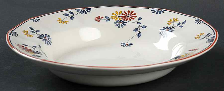 Vermont (Red Trim) Rim Soup Bowl by Adams China-1
