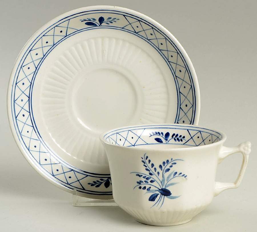 Victoriana Flat Cup & Saucer Set by Adams China-1