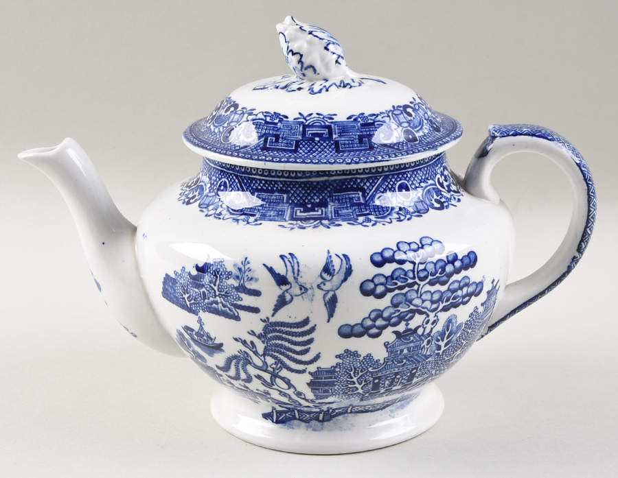 Willow Blue (Smooth, No Trim) Teapot & Lid by Adams China-1