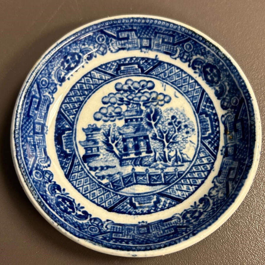 Willow Blue (Smooth, No Trim) Butter Pat by Adams China-1