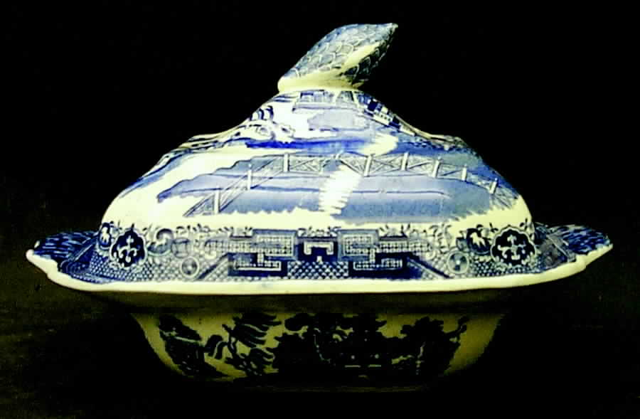 Willow Blue (Smooth, No Trim) Square Covered Vegetable by Adams China-1