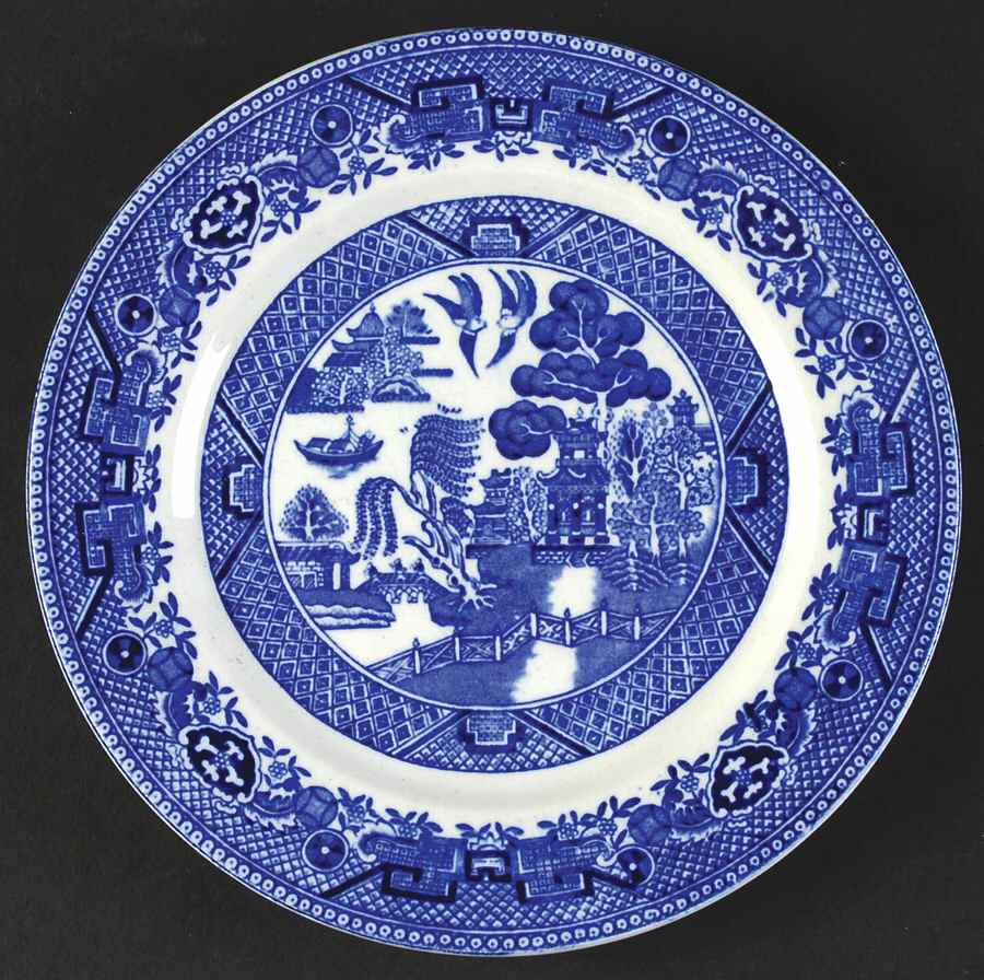 Willow Blue (Smooth, No Trim) Dessert/Pie Plate by Adams China-1