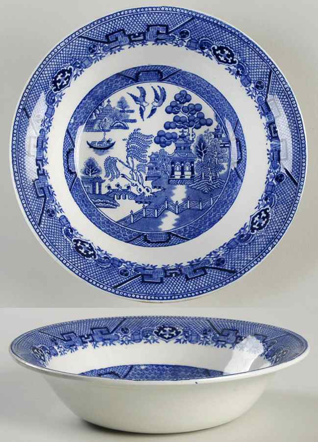 Willow Blue (Smooth, No Trim) 7" Round Vegetable Bowl by Adams China-1