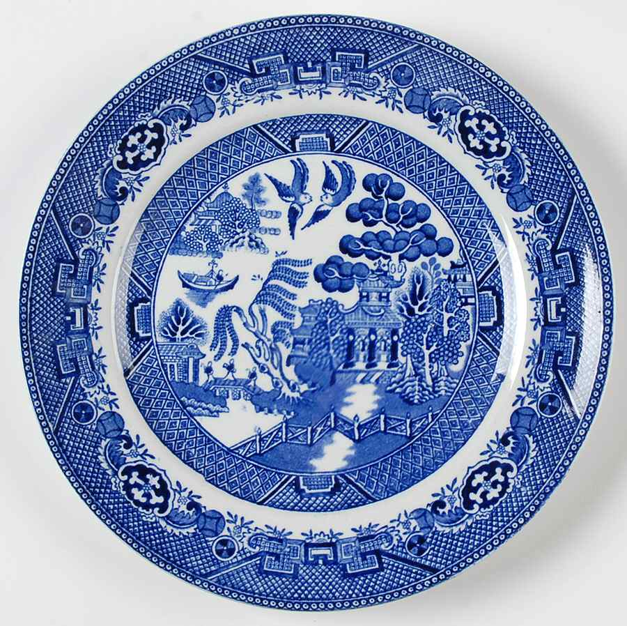 Willow Blue (Smooth, No Trim) Luncheon Plate by Adams China-1