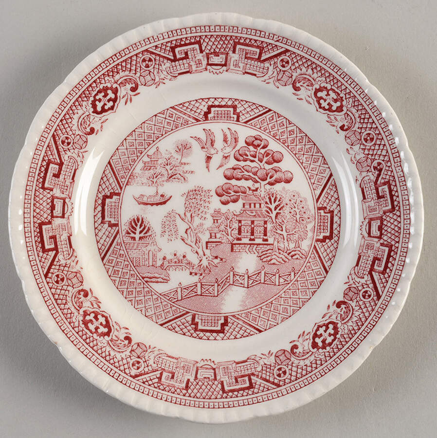 Willow Pink Bread & Butter Plate by Adams China-1