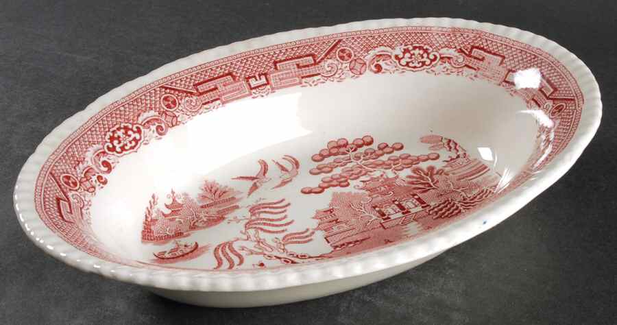 Willow Pink 10" Oval Vegetable Bowl by Adams China-1