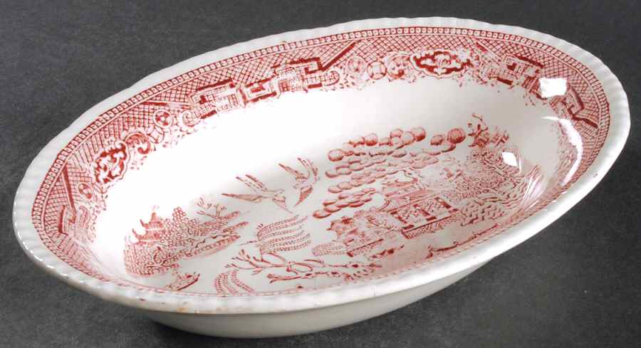 Willow Pink 8" Oval Vegetable Bowl by Adams China-1