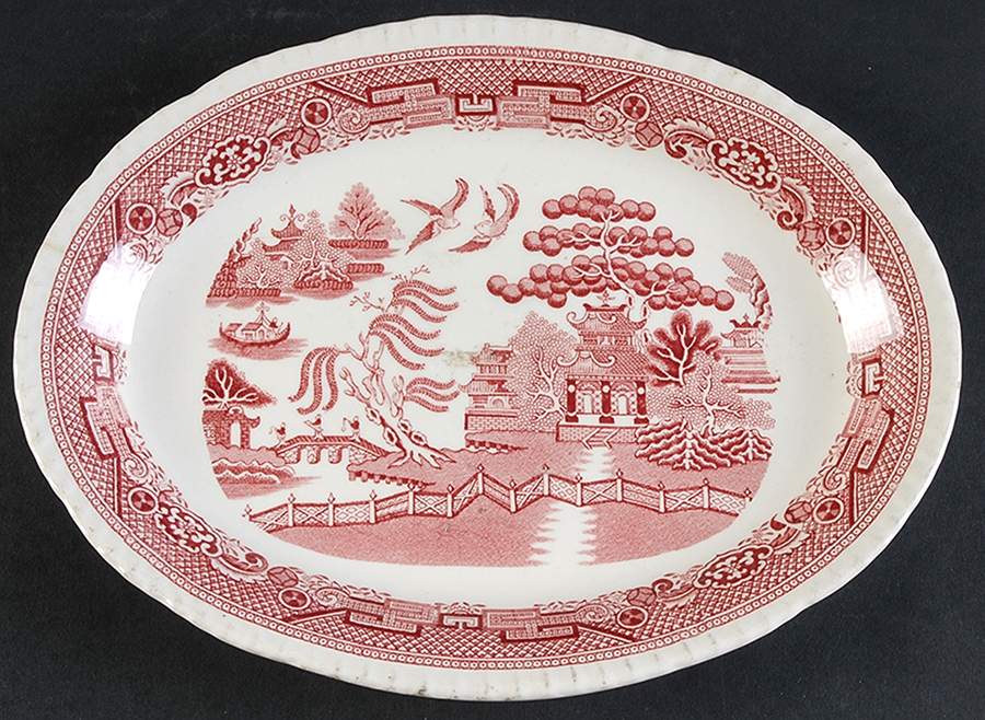 Willow Pink 10" Oval Serving Platter by Adams China-1