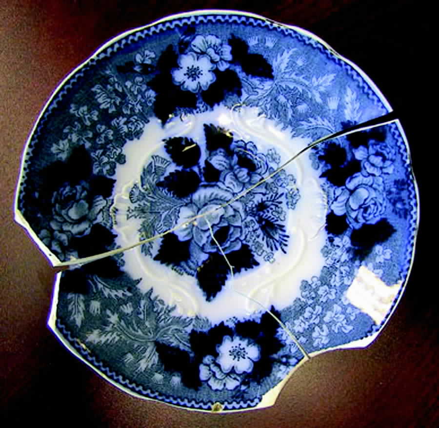 Wild Rose (Flow Blue) Saucer by Adams China-1