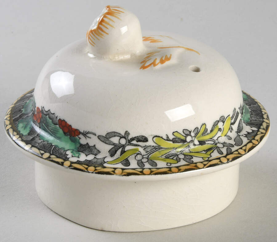 Winter Scenes Black, Multicolor Lid for Teapot by Adams China-1