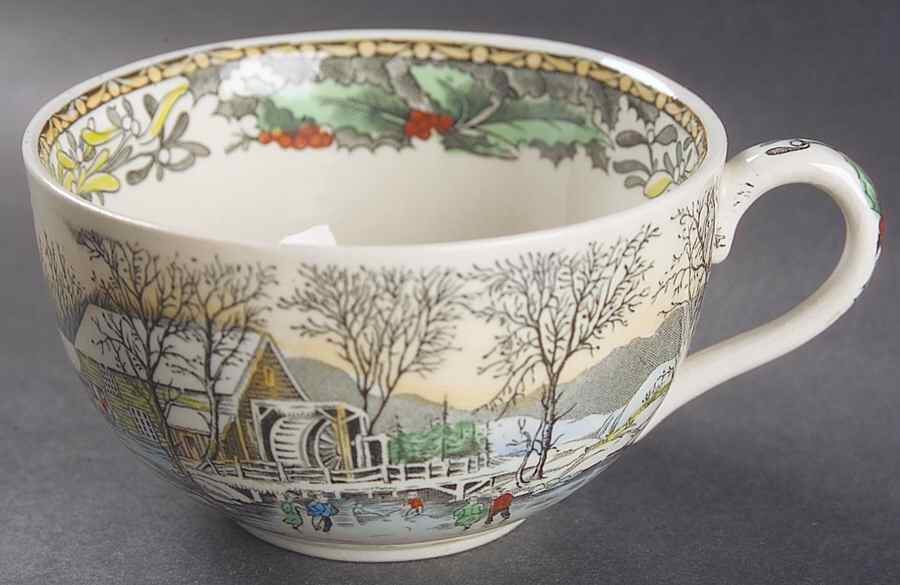 Winter Scenes Black, Multicolor Footed Cup by Adams China-1