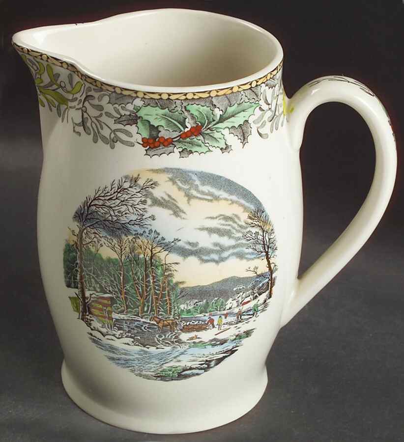 Winter Scenes Black, Multicolor 40 Oz Pitcher by Adams China-1