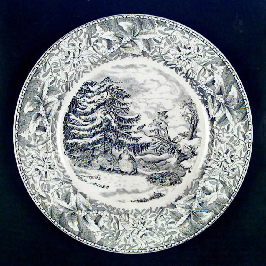 Winter Scenes Black Dinner Plate by Adams China-1