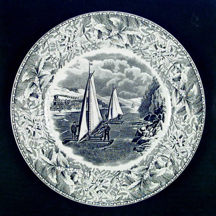Winter Scenes Black Dinner Plate by Adams China-1
