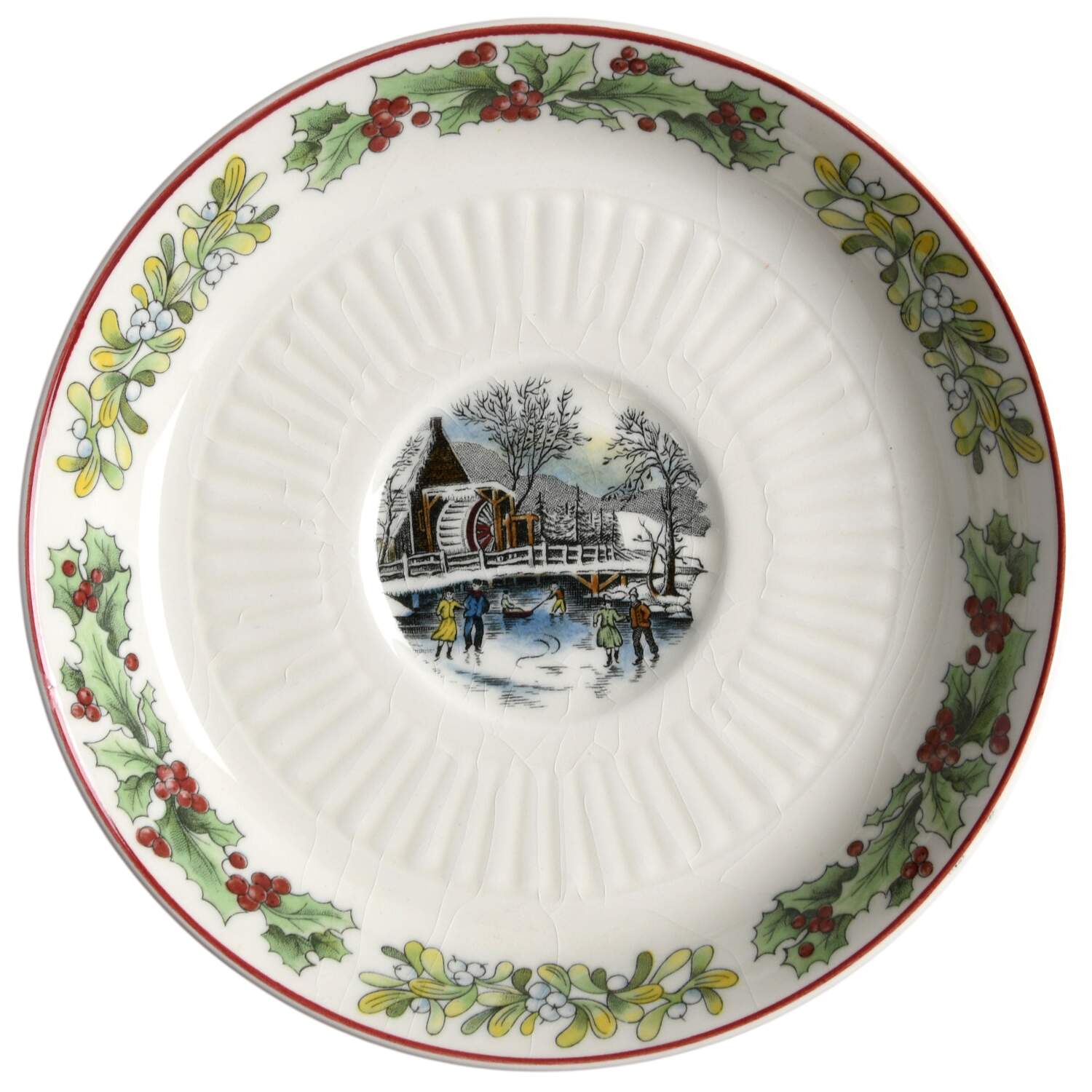 Winter Scenes (Ribbed Center) Saucer by Adams China-1