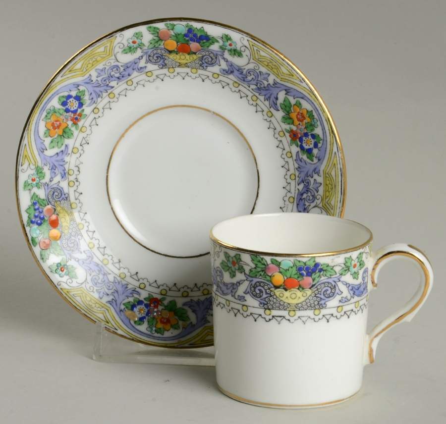 Almora (White Background) Flat Demitasse Cup & Saucer Set by Adderley-1