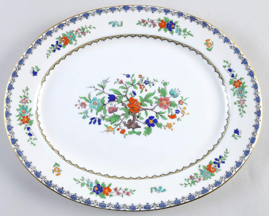 Antique 12" Oval Serving Platter by Adderley-1