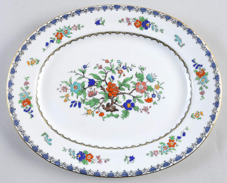 Antique 11" Oval Serving Platter by Adderley-1