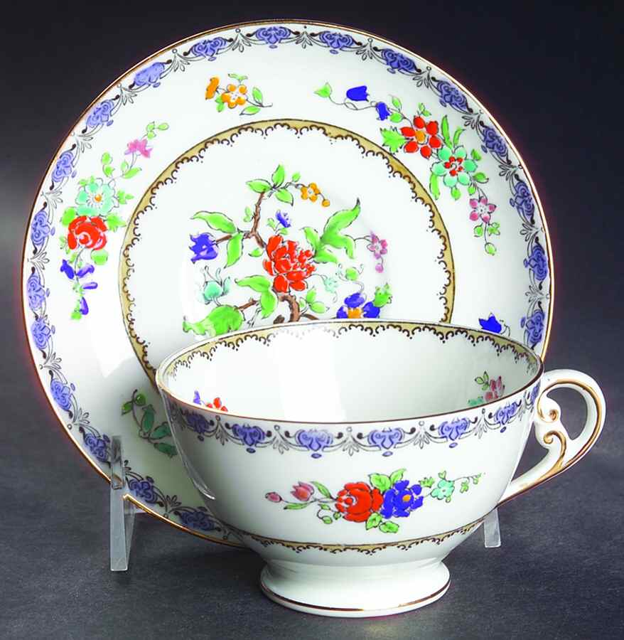 Antique Footed Cup & Saucer Set by Adderley-1