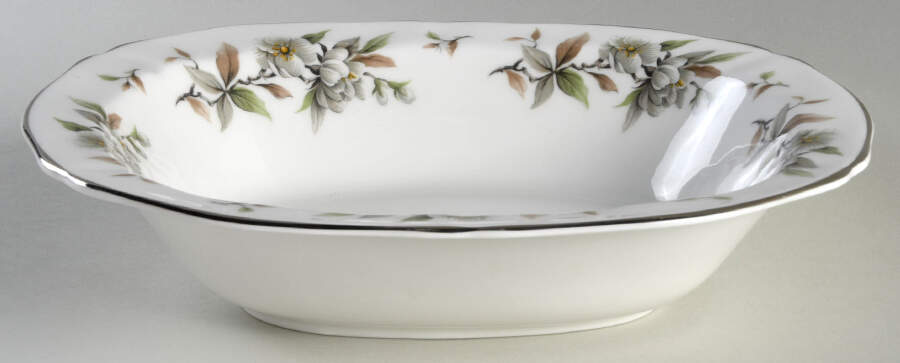 Arcadia (Platinum Trim) 9" Oval Vegetable Bowl by Adderley-1