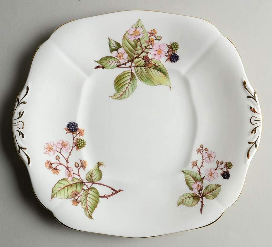 Bramble (No Number) Square Handled Cake Plate by Adderley-1