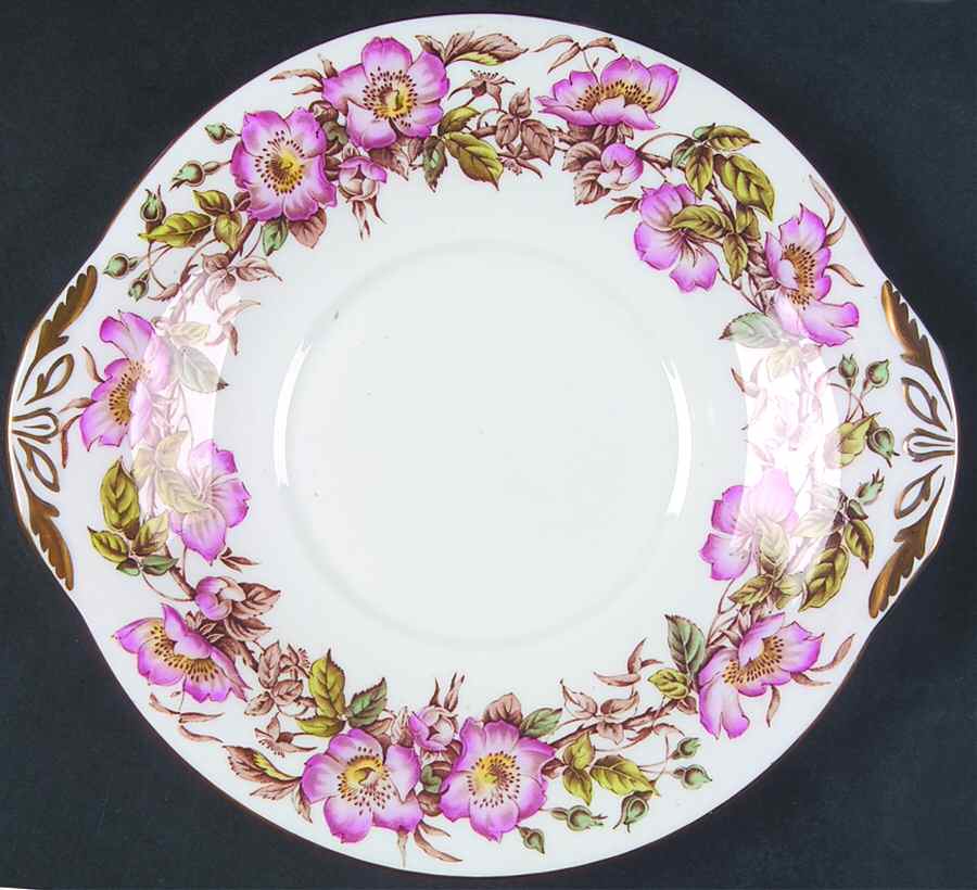 Briar Rose (Pink) Handled Cake Plate by Adderley-1
