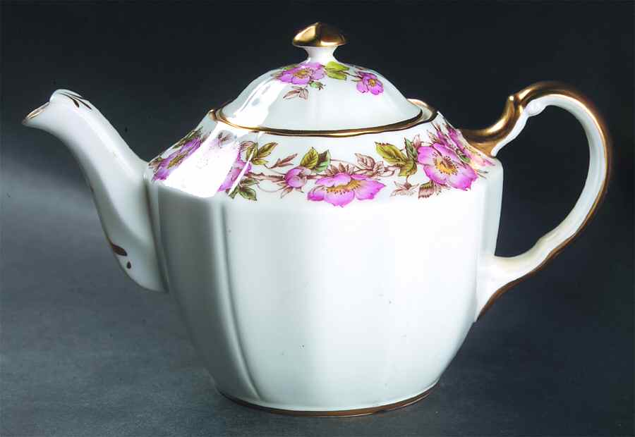 Briar Rose (Pink) Small Teapot & Lid by Adderley-1