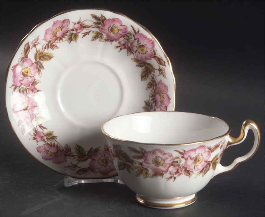 Briar Rose (Pink) Footed Cup & Saucer Set by Adderley-1