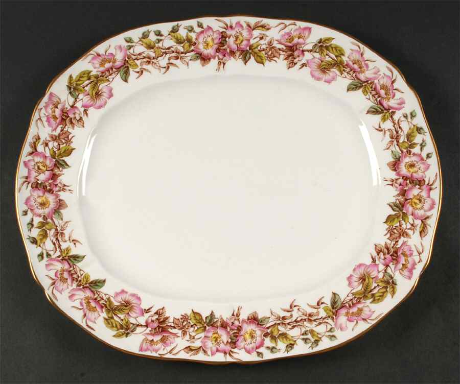 Briar Rose (Pink) 15" Oval Serving Platter by Adderley-1