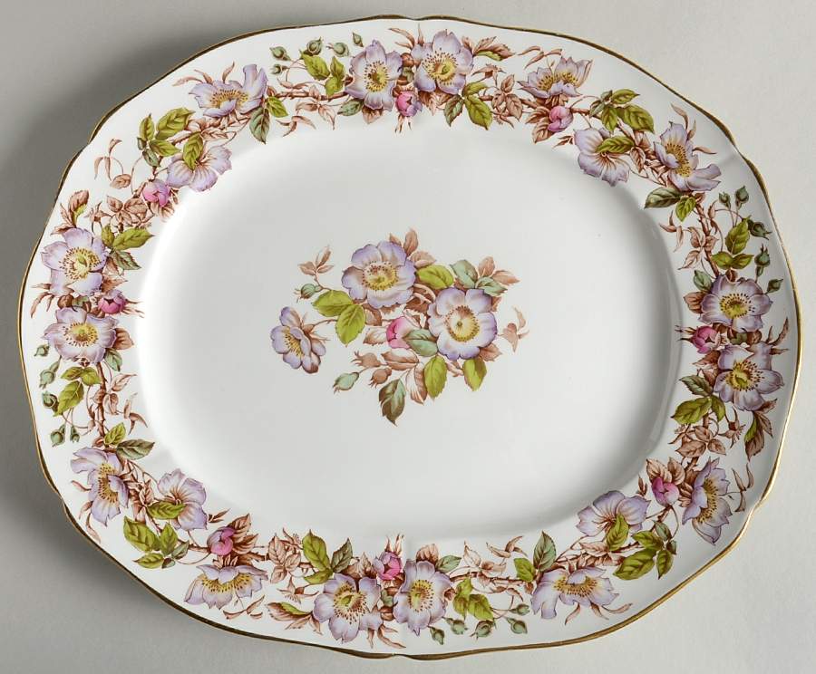 Briar Rose (Purple) 13" Oval Serving Platter by Adderley-1