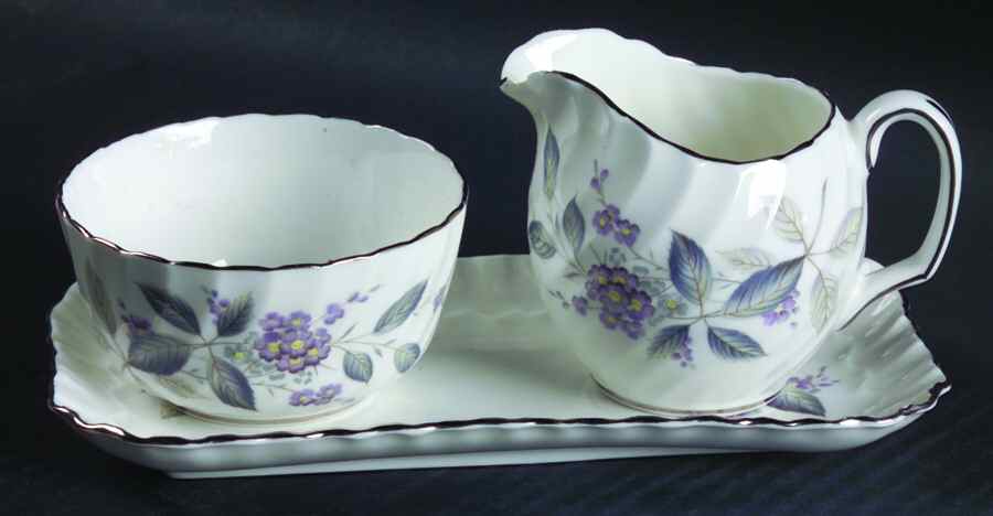 Breath of Spring Mini Creamer & Sugar with Lid & Tray by Adderley-1