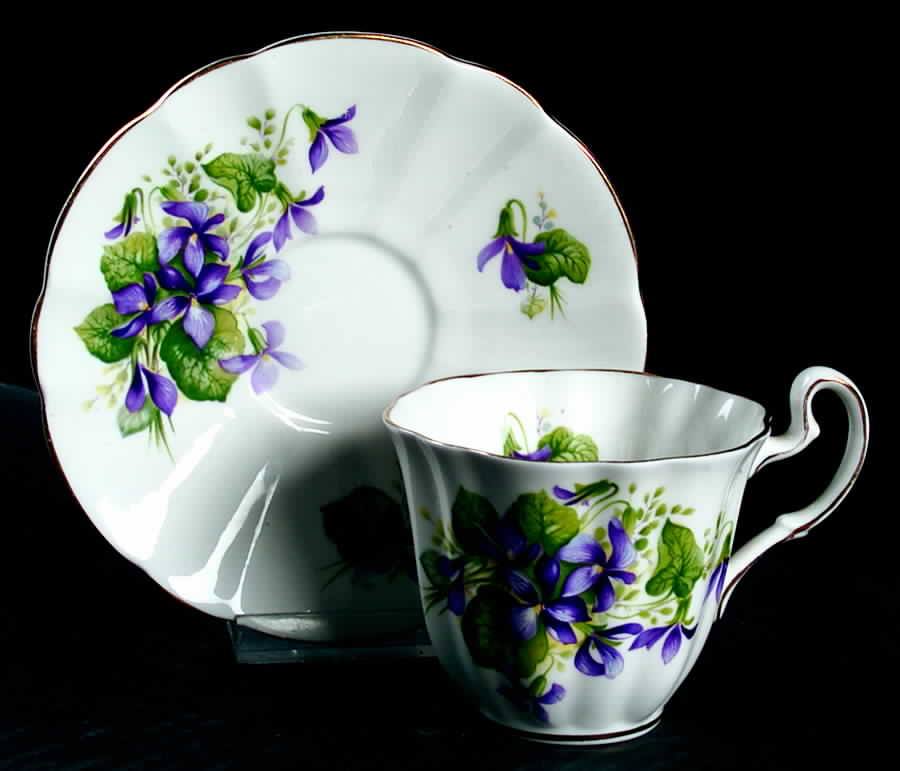Canadian Provincial Flowers Footed Cup & Saucer Set by Adderley-1