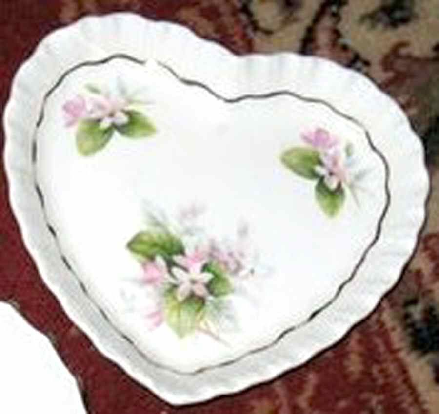 Canadian Provincial Flowers Heart Shaped Dish by Adderley-1