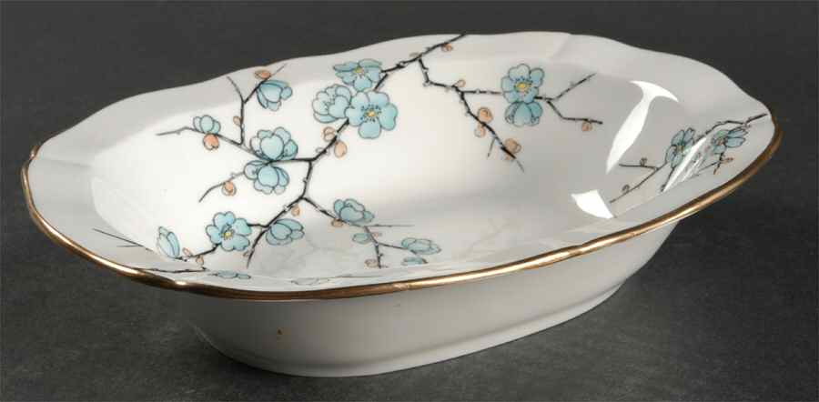 Chinese Blossom (Blue Flowers) 9" Oval Vegetable Bowl by Adderley-1